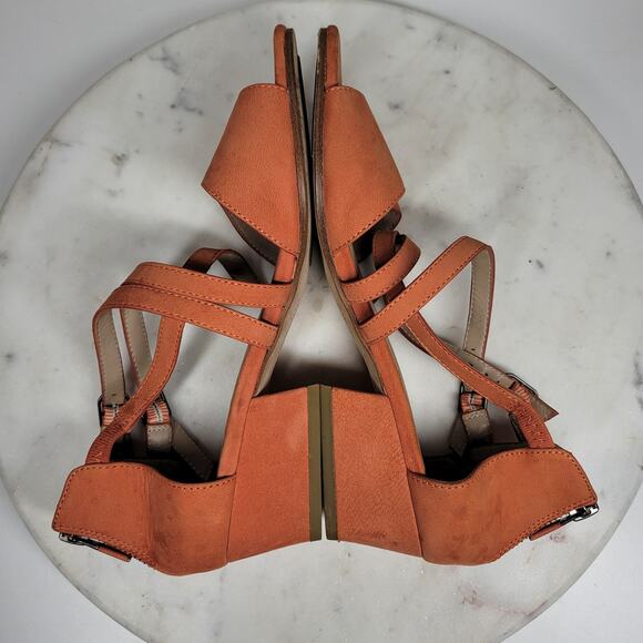 Eileen Fisher Kyra Sandals Womens 6 Nubuck Suede Square Block Heel Double Straps - Picture 7 of 16